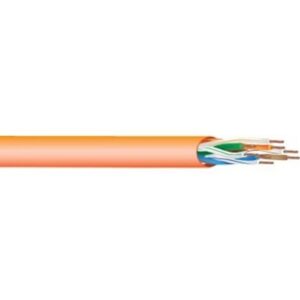 West Penn 254245EZBK1000 CAT5e Plenum Cable, 22/4 Solid BC, Unshielded, UTP, CMP, 1000' (304.8m) Reel, Black