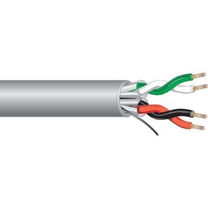 West Penn 25510BGY500 22/2 Pair Stranded Shielded Cable, Plenum, Bare Copper, CMP, 500' (152.4m) Reel, Gray