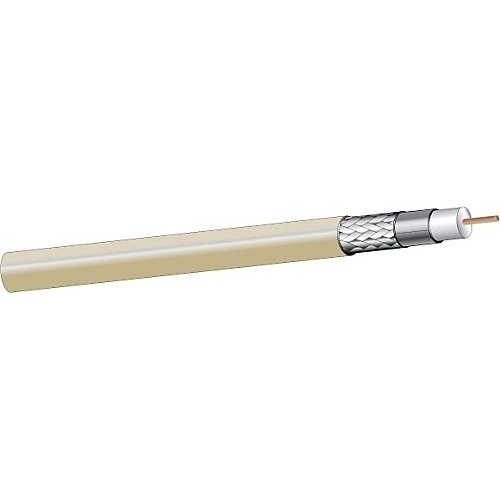 West Penn 256100IV1000 RG/6 Plenum Coaxial Cable, 18 Gauge, Bare Copper-Covered Steel Conductor, 1000', Ivory