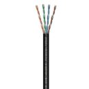 Paige 258300304 GameChanger CAT6 Plenum Cable, UTP Solid BC, 1000' Box, Black