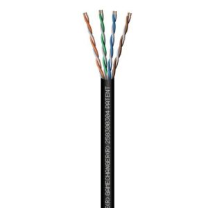Paige 258300304 GameChanger CAT6 Plenum Cable, UTP Solid BC, 1000' Box, Black