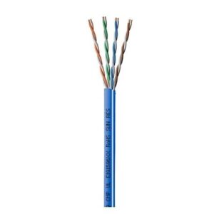 Paige 258300336 GameChanger CAT6 Plenum Cable, 22/4 Solid BC, Unshielded, UTP, CMP, LSFR PVC Jacket, 1000' (304.8m) Box, Blue