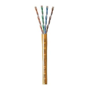 Paige 258310333 GameChanger CAT6 Riser Cable, 22/4 Solid BC, Unshielded, UTP, CMR, FR PVC Jacket, 1000' (304.8m) Reel Box, Yellow