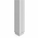 Wiremold 25DTP-4WH 2-Compartment Tele-Power Pole, Nominal Material Thickness .040" (0.8mm), Factory Wired with Fed-spec General Grade 20A, 125V Duplex Style Receptacles