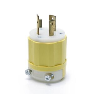 Leviton 2611-CY Locking Plug, 2-Pole, 3-Wire, L5-30P, 30A, 125V, Yellow