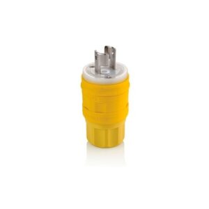 Leviton 26W07 Wetguard Plug Lock, -Pole, 2-Wire, 20A 250V, Yellow