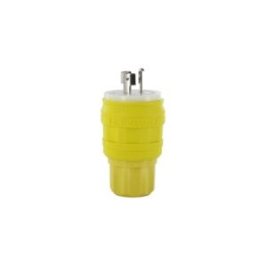 Leviton 26W08 Weatherproof Plug Lock, 2-Pole, 3-Wire, 20A, 125/250V, Yellow