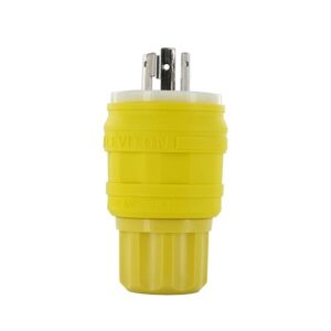 Leviton 26W48 Wetguard Watertight Locking Plug, Yellow