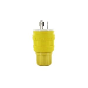 Leviton 26W49 Wetguard Watertight Locking Plug, Yellow
