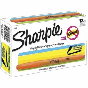 Sharpie 27006 Pocket Stick Highlighter, Chisel Tip, Fluorescent Orange, 12-Pack