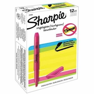 Sharpie 27009 Pocket Stick Highlighters, Chisel Tip, Flourescent Pink, 12-Pack