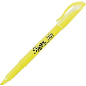 Sharpie 27025 Pocket Stick Highlighters, Chisel Tip, Yellow, 12-Pack