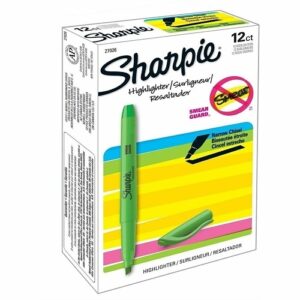 Sharpie 27026 Pocket Stick Highlighters, Chisel Tip, Green, 12-Pack