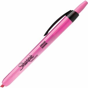 Sharpie 28029 Retractable Highlighter, Chisel Tip, Fluorescent Pink, 12-Pack
