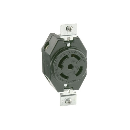 Leviton 2820 Single Receptacle Lock, Grounded, 4-Pole, 5-Wire, 30A, 277/480V