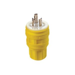 Leviton 28W47 Wetguard Watertight Locking Plug, Yellow