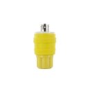 Leviton 28W48 Wetguard Watertight Locking Plug, Yellow