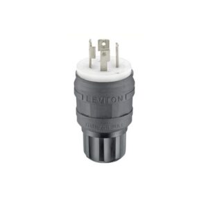Leviton 28W76-B Wetguard Watertight Locking Plug, Black
