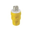 Leviton 28W82 Wetguard Watertight Locking Plug, Yellow