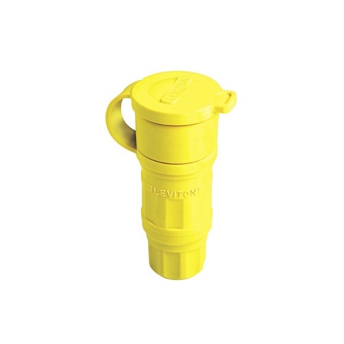 Leviton 29W83 Weatherproof Connector Lock 4-Pole 5-Wire 3-Phase L23-30R 30A 347/600V, Yellow