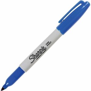 Sharpie 30003 Permanent Markers, Fine Point, Blue