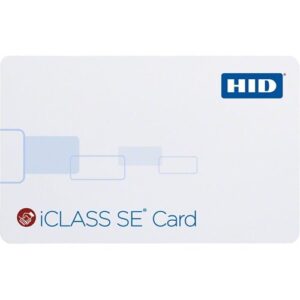 HID 3000PGGMV iCLASS 2k SE Card, SIO Programmed, Glossy Front and Back, Sequential Matching Encoded/Printed (Inkjetted), Vertical Slot, White