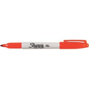 Sharpie 30036 Permanent Markers, Fine Point, Orange, 12-Pack
