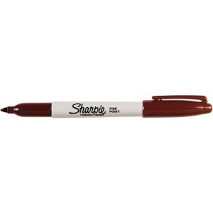 Sharpie 30037 Permanent Markers, Fine Point, Brown, 12-Pack