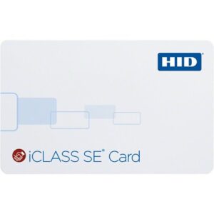 HID 3003PGGMN iCLASS 32k SE Card, SIO Programmed, Glossy Front and Back, Sequential Matching Encoded/Printed (Inkjetted), No Slot, Vertical Slot Indicators, White