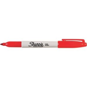 Sharpie 30052 Permanent Markers, Fine Point, Red, 12-Pack