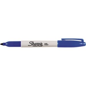 Sharpie 30063 Permanent Markers, Fine Point, Blue, 12-Pack