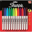 Sharpie 30075PP Permanent Markers, Fine Point, Assorted Colors, 12-Pack Carded