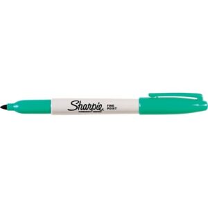 Sharpie 30127 Permanent Markers, Fine Point, Aqua, 12-Pack