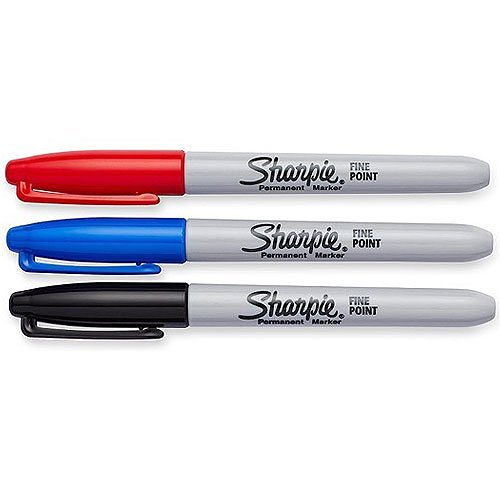 Sharpie 30173PP Fine Point Permanent Marker, Alcohol Based Ink, Assorted, 3-Pack
