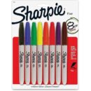 Sharpie 30217PP Permanent Markers, Fine Point, Assorted Colors, 8-Pack