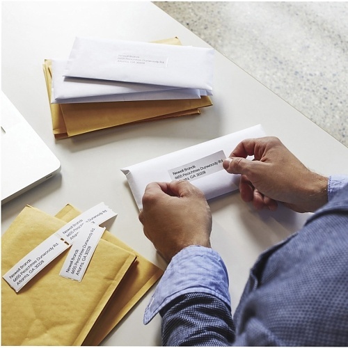 DYMO 30572 Label Maker, Includes Four Rolls of Yellow 1/8" by 3 1/2" Address Blisters, 260 Count Each