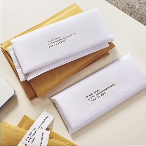 DYMO 30572 Label Maker, Includes Four Rolls of Yellow 1/8" by 3 1/2" Address Blisters, 260 Count Each