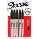 Sharpie 30665PP Permanent Markers, Fine Point, Black, 5-Pack