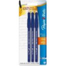 Paper Mate 3150458PP Eraser Mate Stick Ballpoint Pen, Medium, 1.00m, Blue, 3-Pack