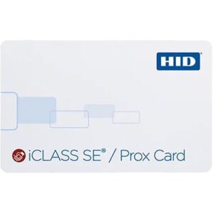 HID 3150RGGMNM iCLASS 2k SE Prox Card, iCLASS with SIO, 125 kHz Programmed with HID or Indala Format, Glossy Front and Back, 13.56 MHz iCLASS and 125 kHz Sequential Matching Numbering, No Slot