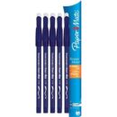 Paper Mate 3153558PP Eraser Mate Stick Ballpoint Pen, Medium, 1.00m, Blue, 5-Pack