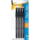 Paper Mate 3164458PP Eraser Mate Stick Ballpoint Pen, Medium, 1.00m, Black, 4-Pack