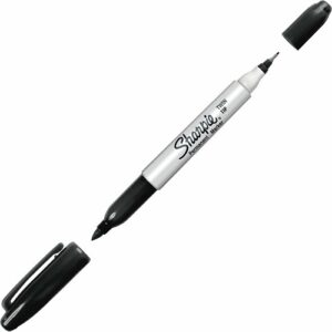 Sharpie 32001 Permanent Marker, Twin Tip, Black