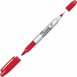Sharpie 32002 Permanent Marker, Twin Tip, Red