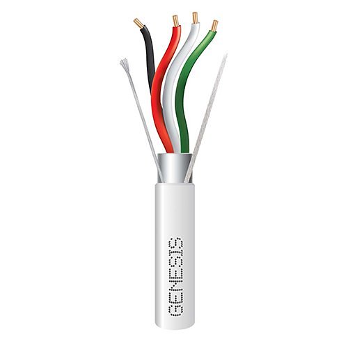 Genesis 32041112 22/4 Stranded Shielded Plenum Cable, CL3P, FPLP, CMP, FT6, 1000' (304.8m), REELEX Pull Box, Natural White
