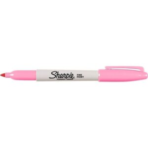 Sharpie 32089 Permanent Markers, Fine Point, Pink, 12-Pack