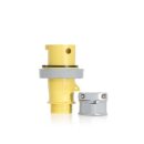 Leviton 320P4WLEV 20A Pin and Sleeve Plug, Yellow