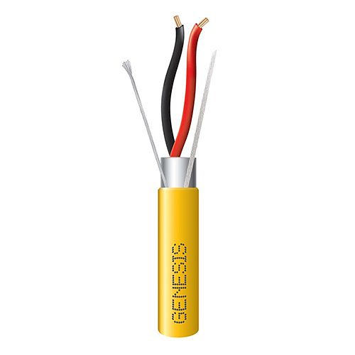 Genesis 32142102 18/2 Stranded Shielded Plenum Cable, CL3P, FPLP, CMP, FT6, 1000' (304.8m), Reel-in-a-Box, Yellow