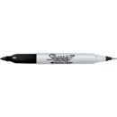 Sharpie 32162PP Permanent Markers, Twin Tip, Black, Carded, 2-Pack