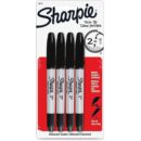 Sharpie 32175PP Permanent Markers, Twin Tip, Black, 4-Pack